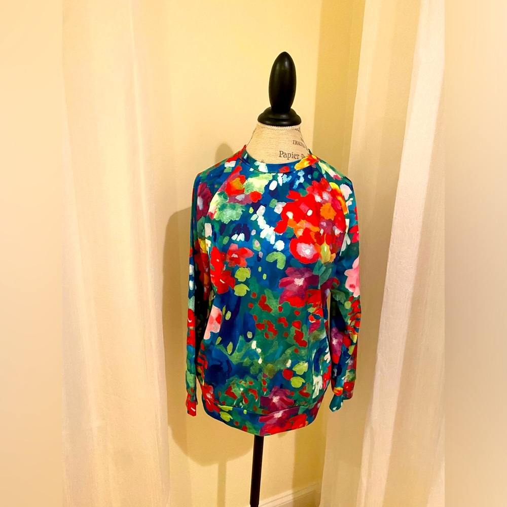 Abstract multicolor long sleeve top